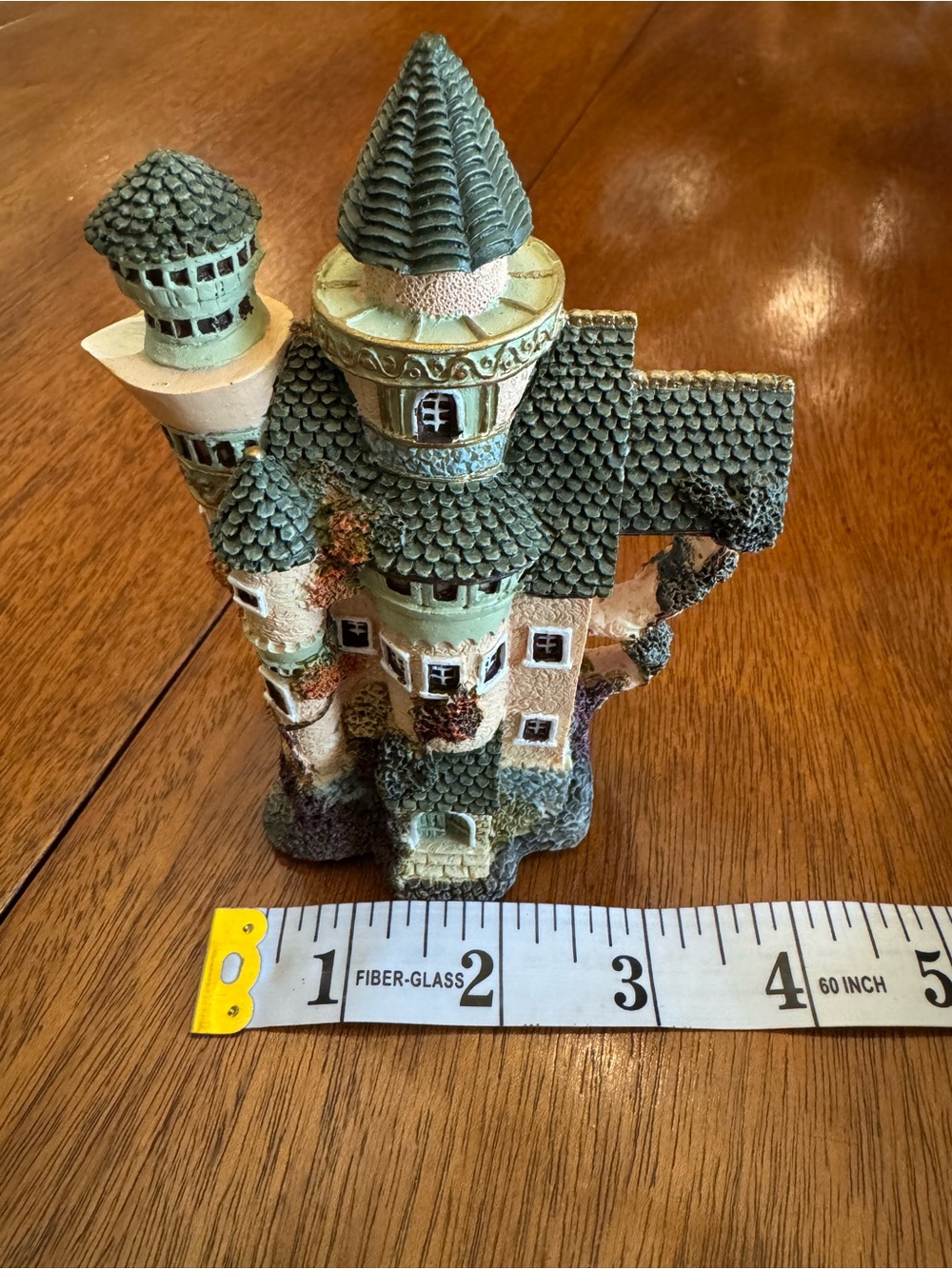 Decorative Castle Home Art Sculpture in Green and Cream - Picture 7 of 8